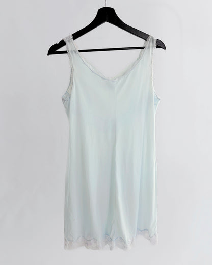 Vintage 1960s Pale Aqua Nylon Lace Nightgown