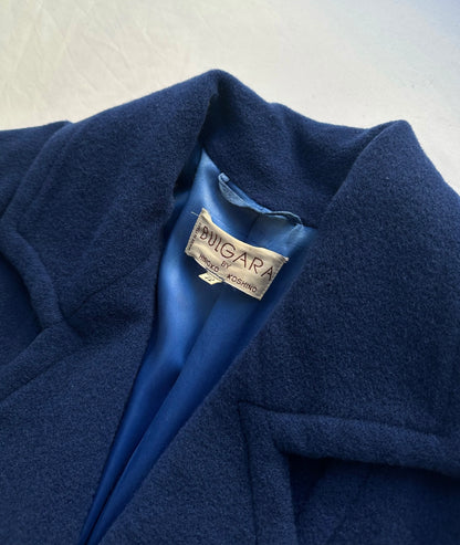 80s Hiroko Koshino Blue Wool Coat