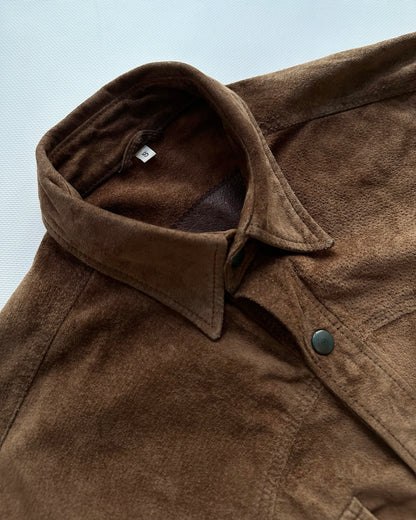 70s Brown Suede Western Shirt Jacket