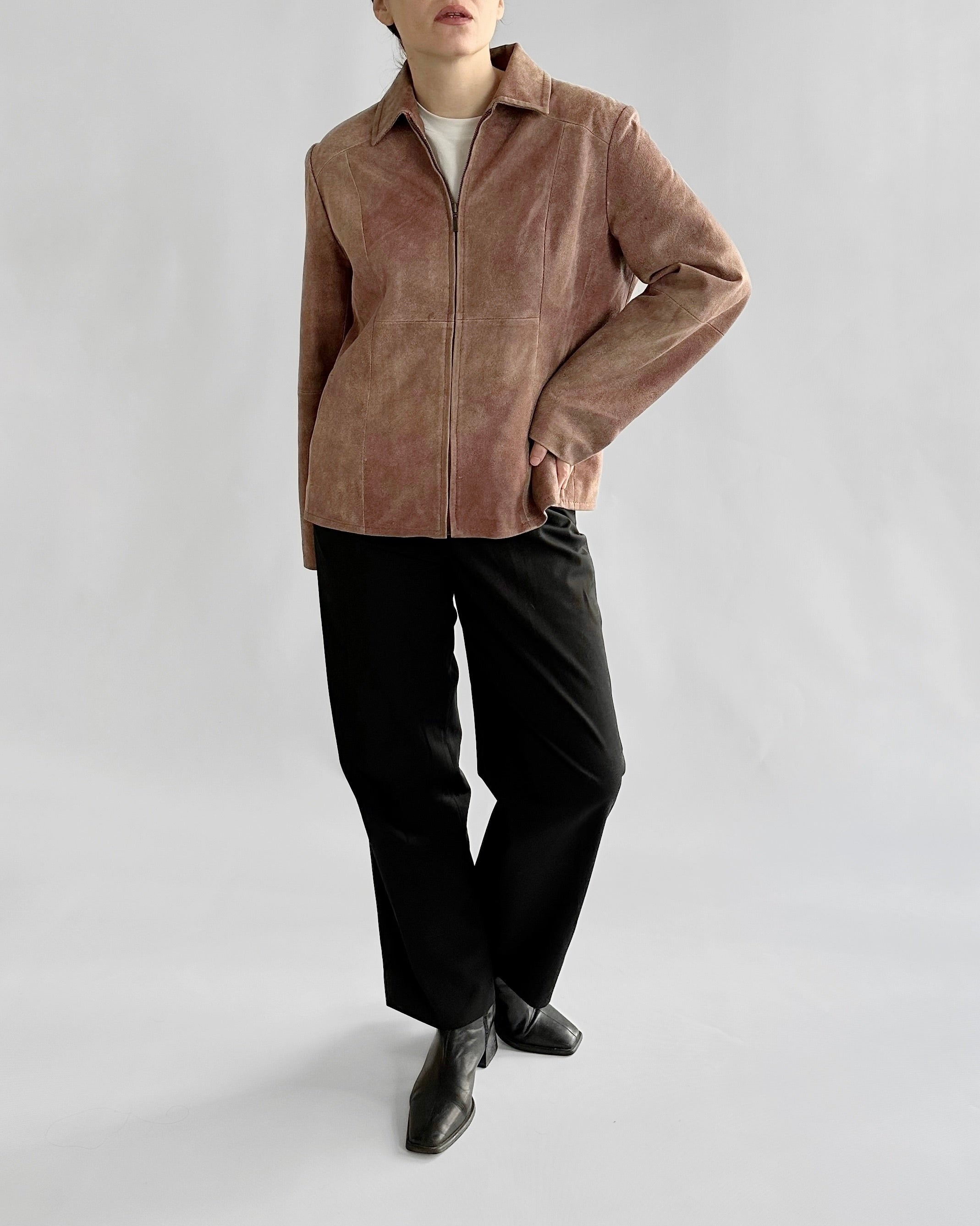 2000s Dusty Pink Washed Nappa Leather Jacket – Alba Vintage Studio