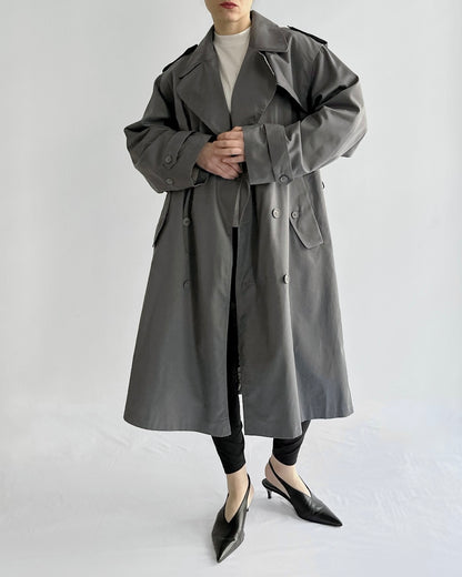 90s Ivy Oxford Grey Trench Coat