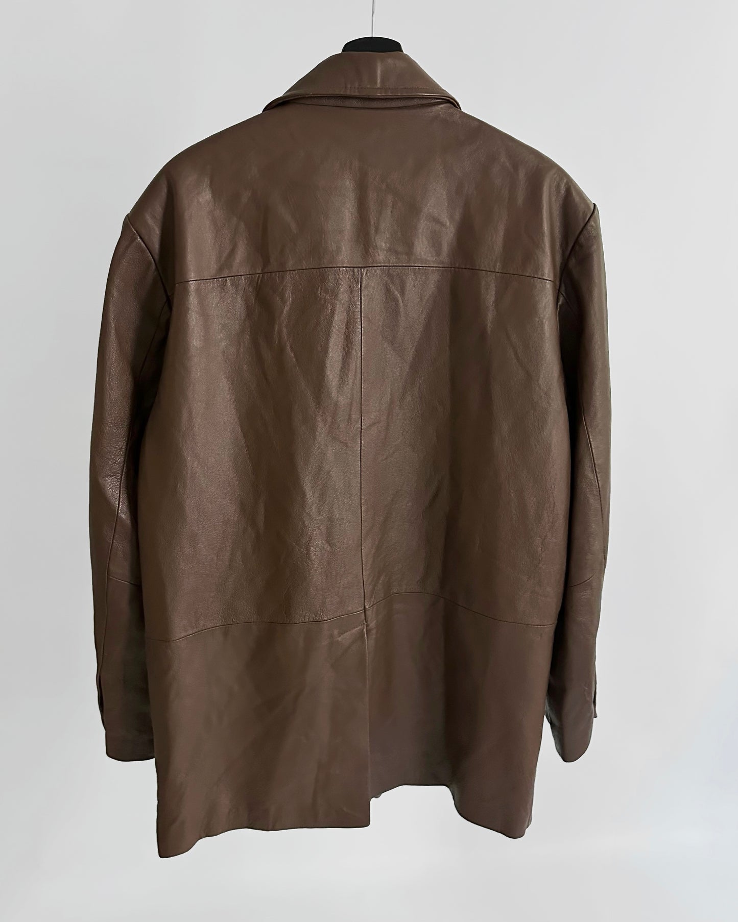 Vintage 90s Brown Leather Blazer