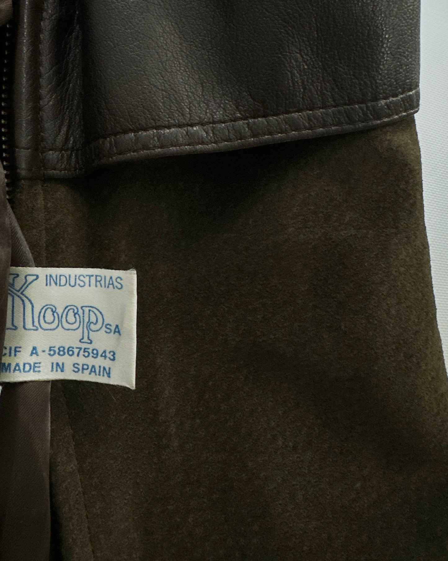 80s Brown Green Sheepskin Suede Leather Jacket