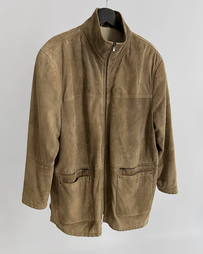 90s Brown Suede Leather Jacket