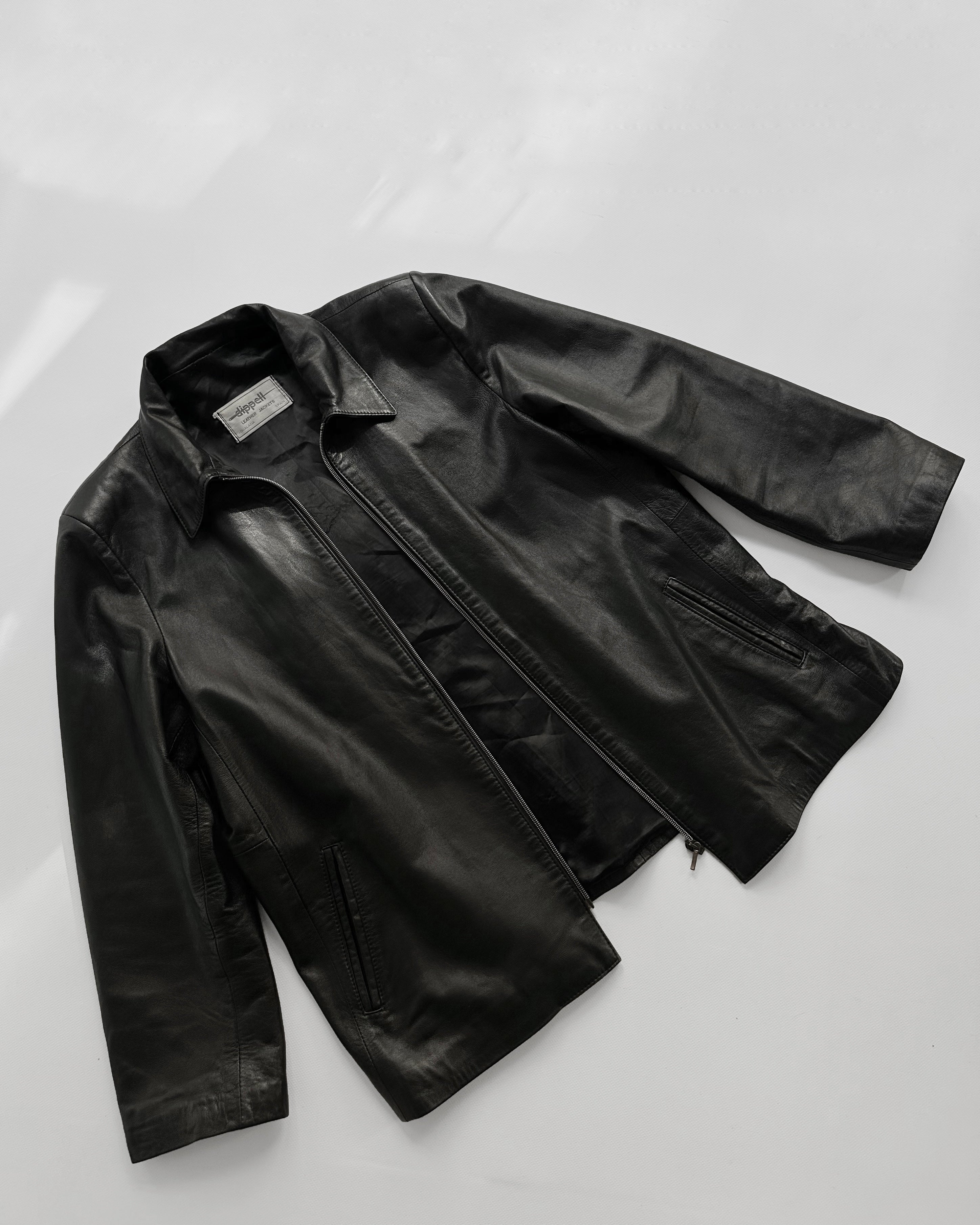 90s Black Zip-Up Leather Jacket – Alba Vintage Studio