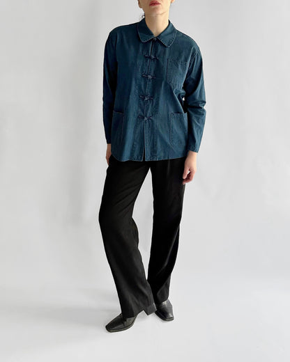 Rare 1950s Shanghai Indigo Work Shirt Jacket