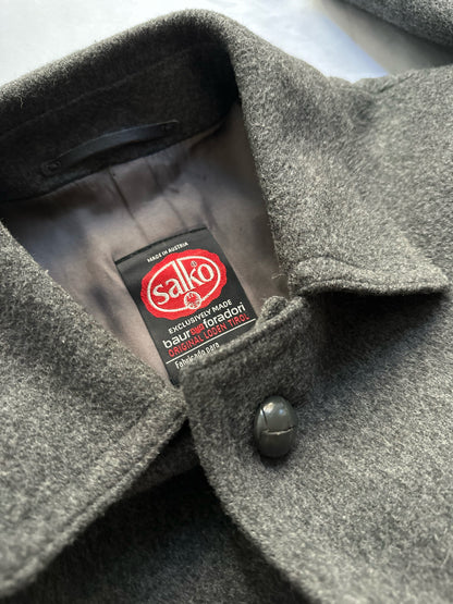 90s Austrian Grey Wool Loden Coat