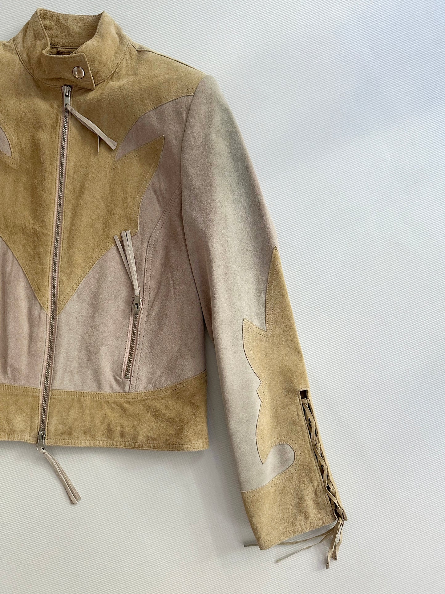 Y2K Western Lace-Up Suede Leather Jacket