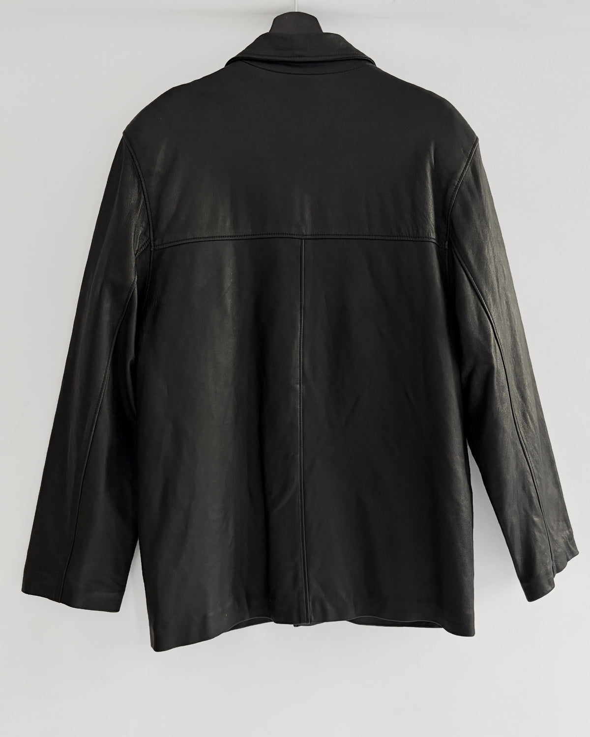 Vintage 1990s Black Sheepskin Leather Jacket