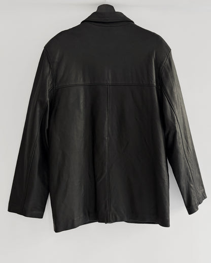 Vintage 1990s Black Sheepskin Leather Jacket