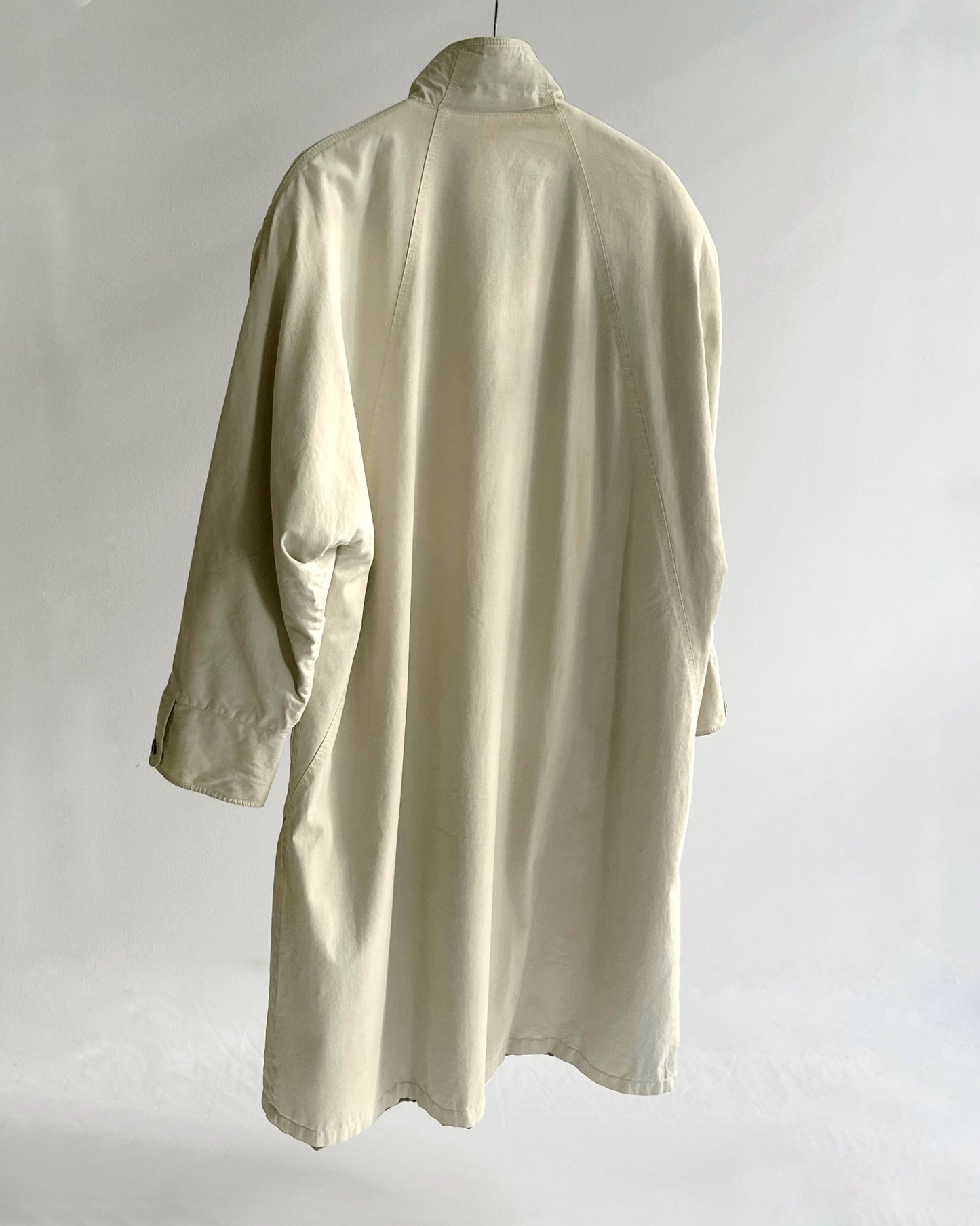 80s/90s Cream Cotton Blend Utility Coat