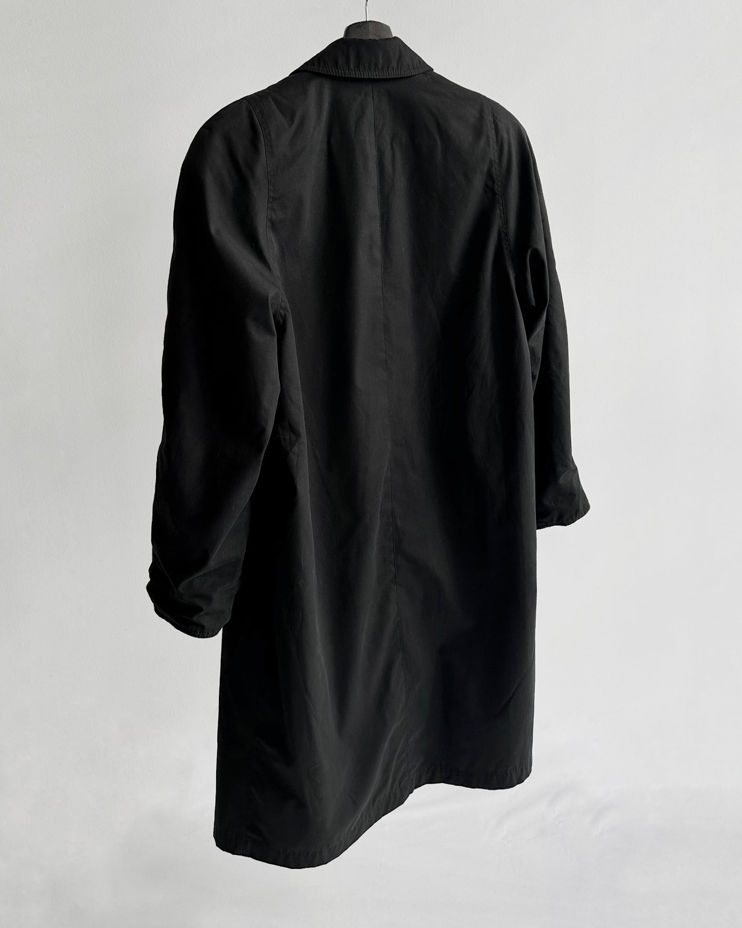 90s Italian Black Trench Coat