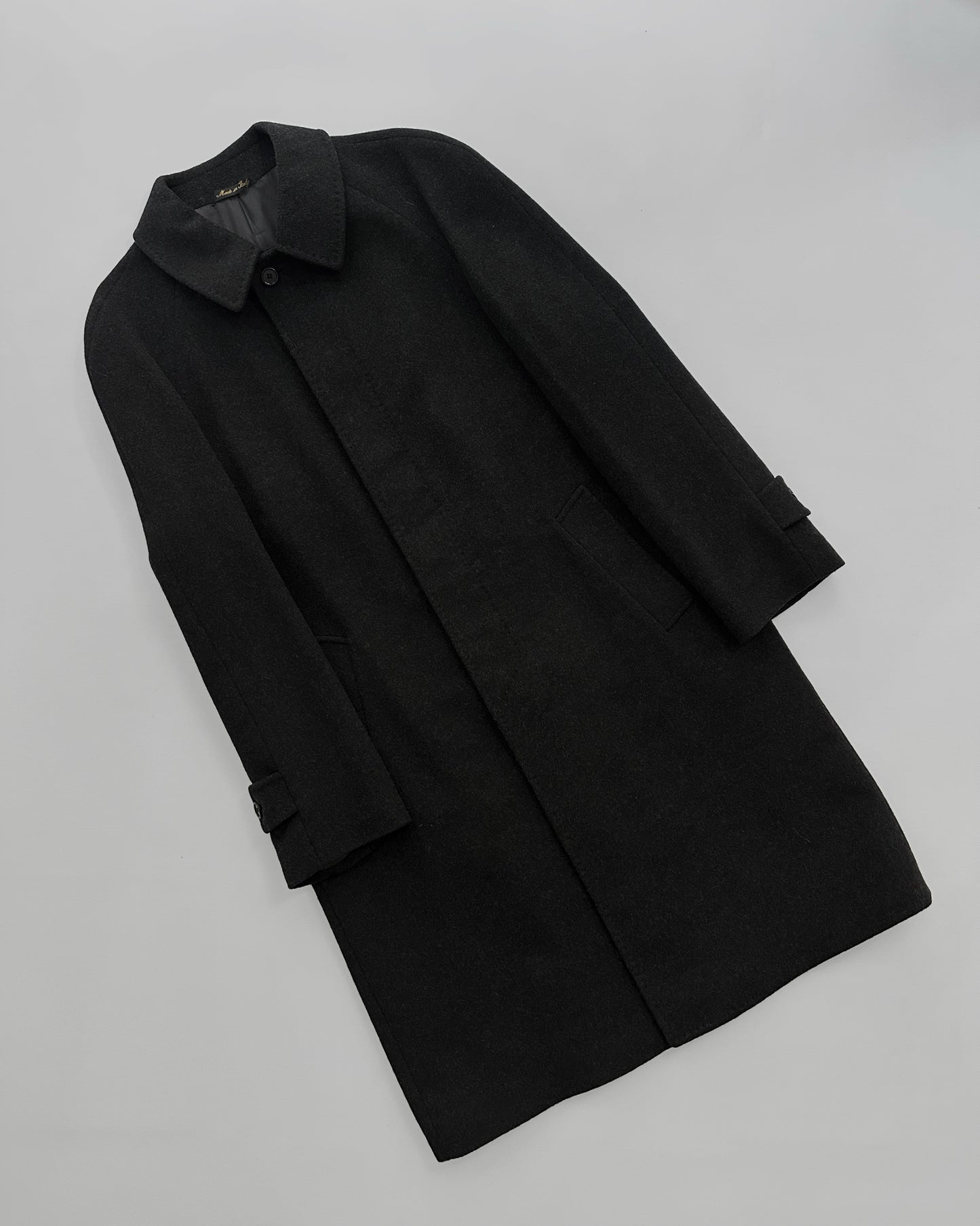 90s Gianfranco Ferré Charcoal Wool and Cashmere Coat