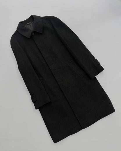 90s Gianfranco Ferré Charcoal Wool and Cashmere Coat