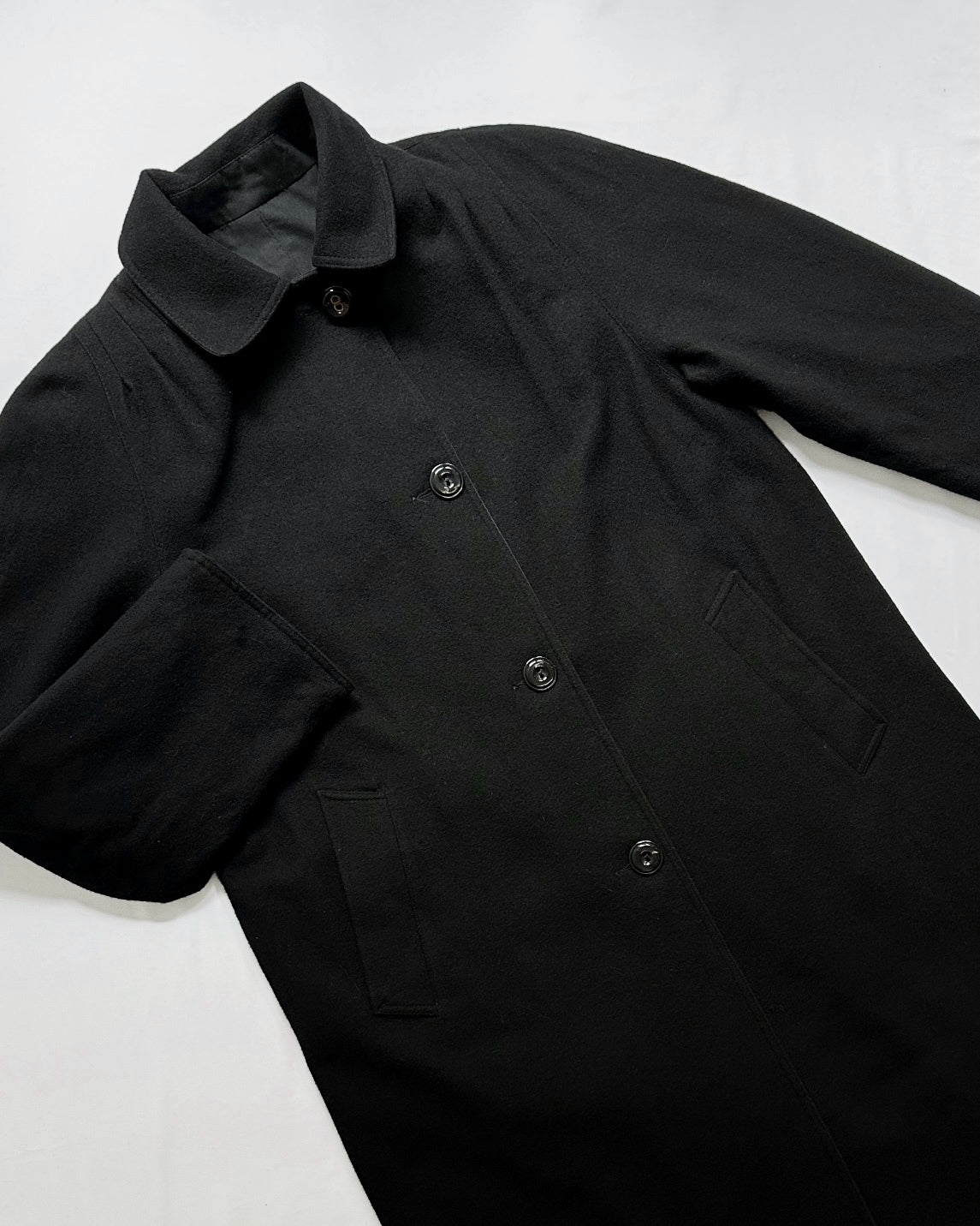 90s Italian Black Trench Coat