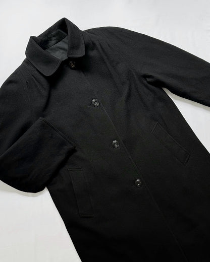 90s Italian Black Trench Coat