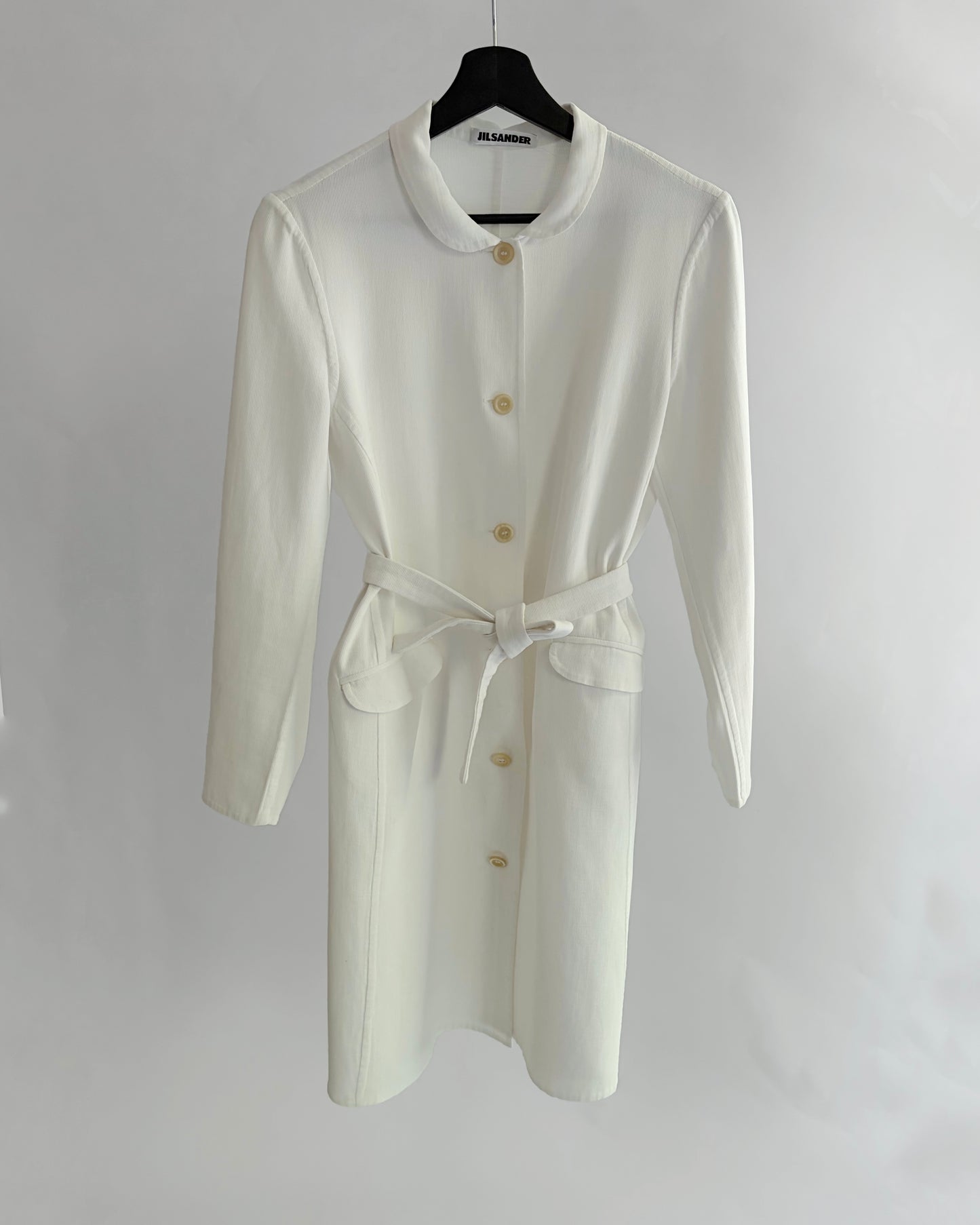 Jil Sander 2000s White Cotton Coat Dress