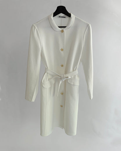 Jil Sander 2000s White Cotton Coat Dress