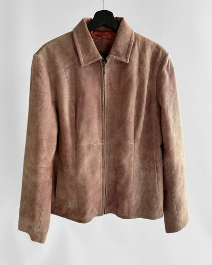 2000s Dusty Pink Washed Nappa Leather Jacket