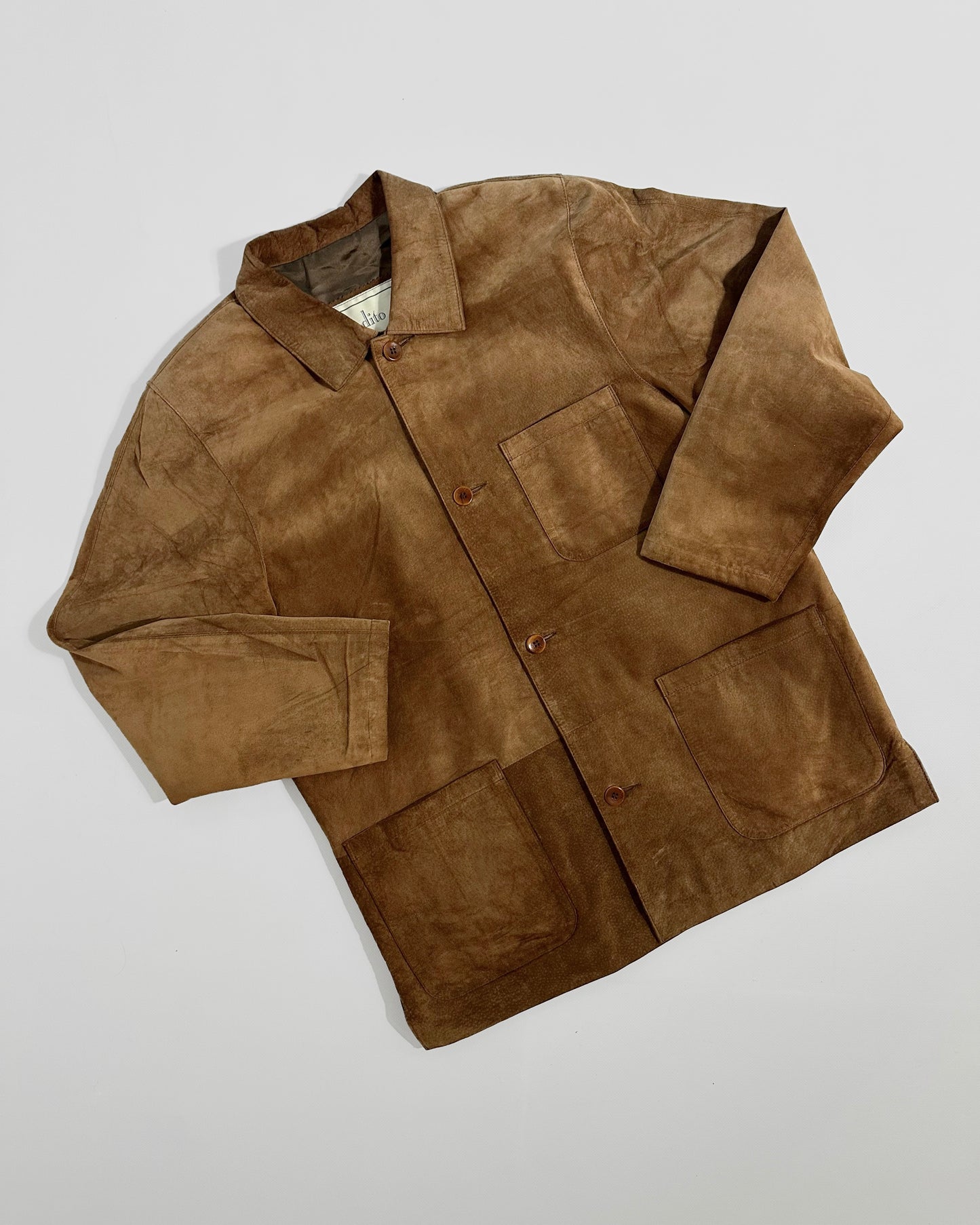 90s Brown Suede Overshirt Jacket – Made in Spain