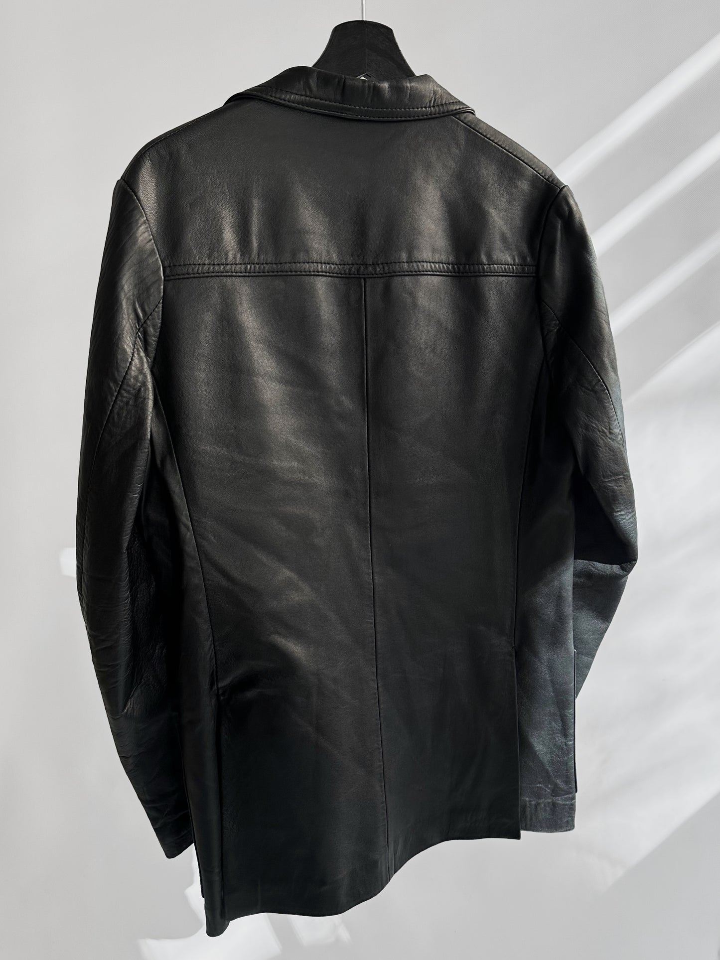 90s Black Soft Leather Blazer