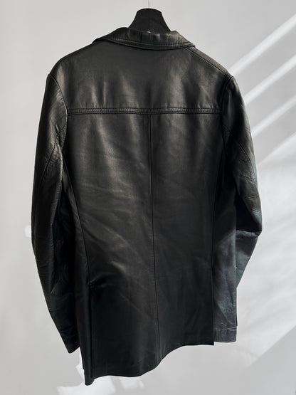 90s Black Soft Leather Blazer