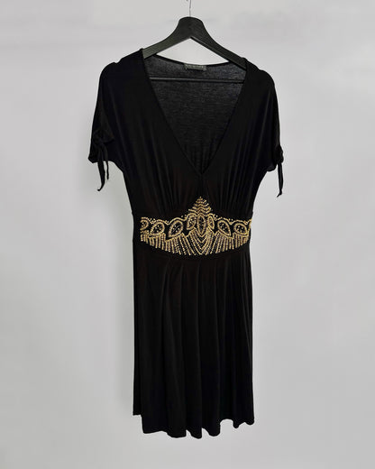 90s Krizia Black Beaded Dress