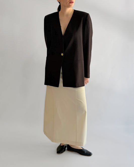 Vintage 1990s Burberry Black Minimal Blazer