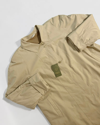 90s Italian Oversized Beige Trench Coat, NOS