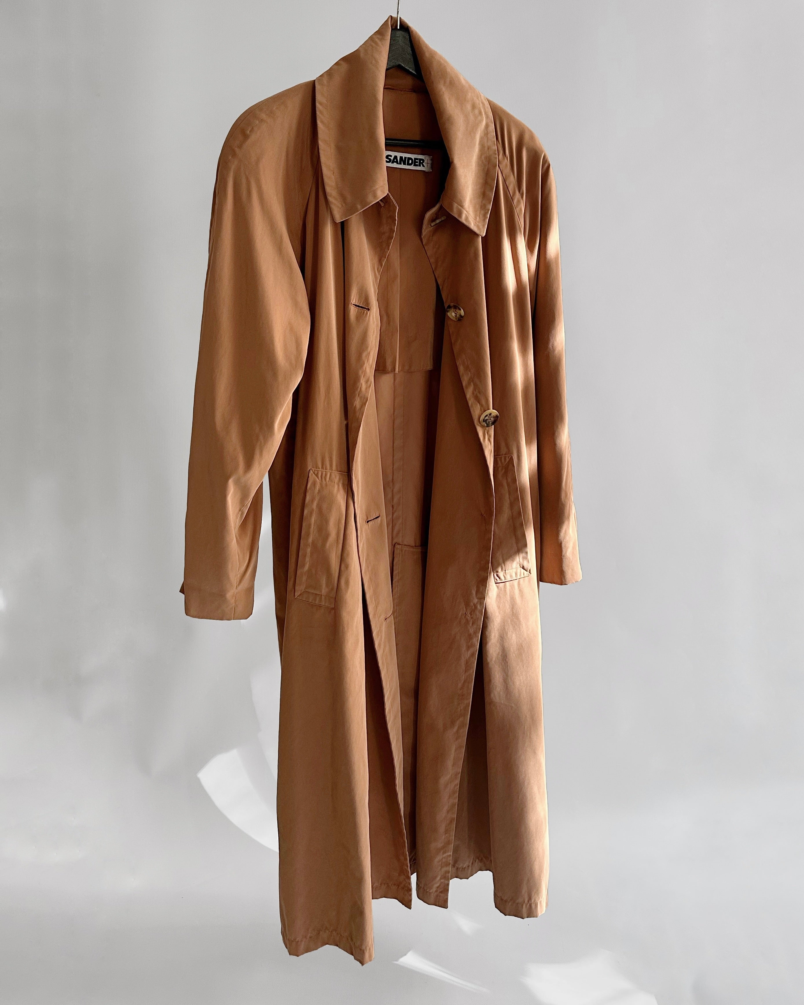 90s JIL SANDER archive スウェードレザーコート 90s Jil Sander Minimalist Peach Trench Coat – Alba Vintage Studio