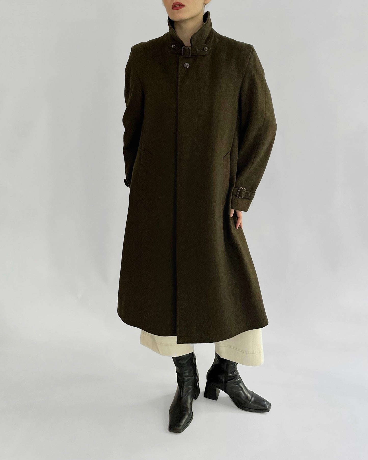 80s Steinbock Green Loden Wool Coat