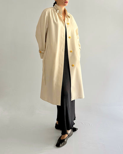 70s Cream Trench Coat