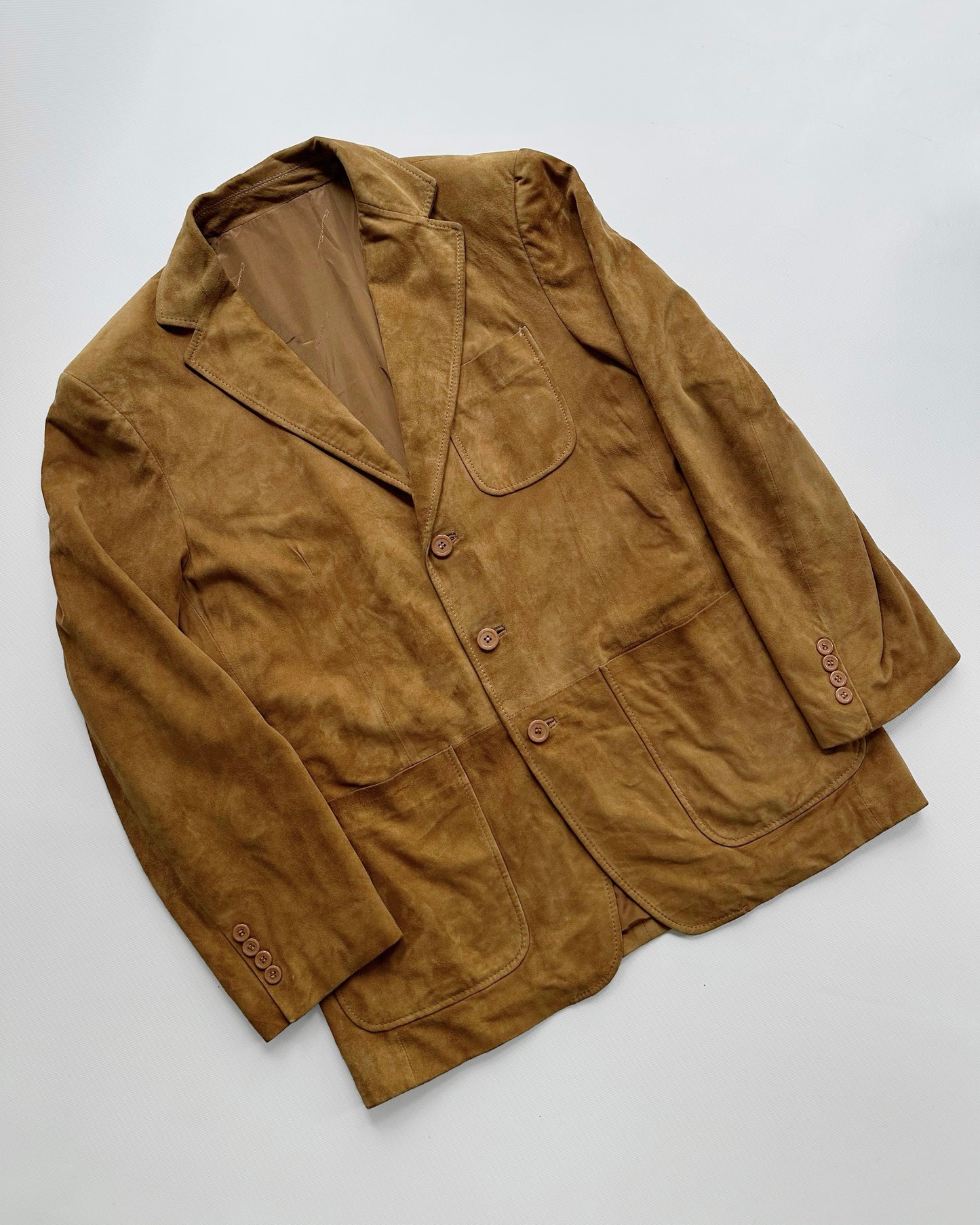 2000s Camel Goatskin Suede Blazer