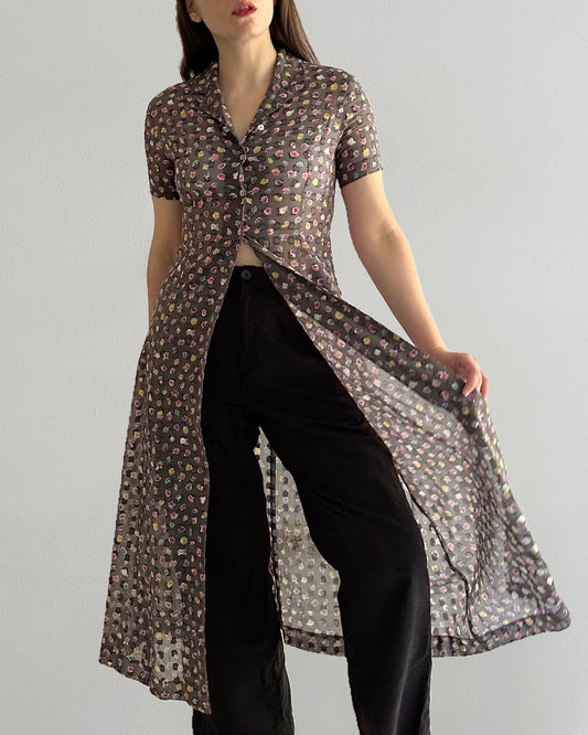 90s Kenzo Floral Sheer Dress