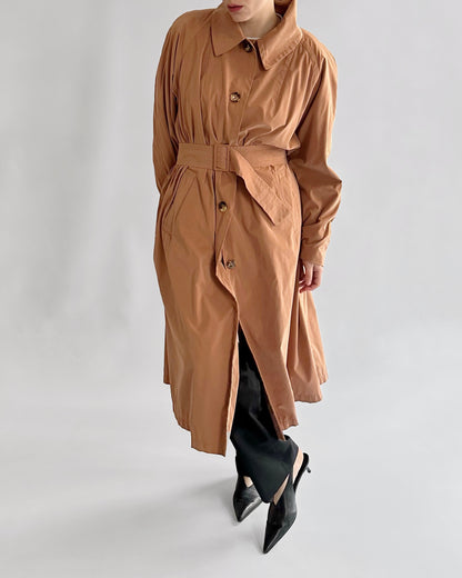 90s Jil Sander Minimalist Peach Trench Coat