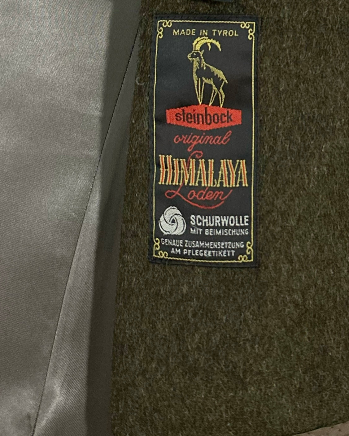 80s Steinbock Green Loden Wool Coat