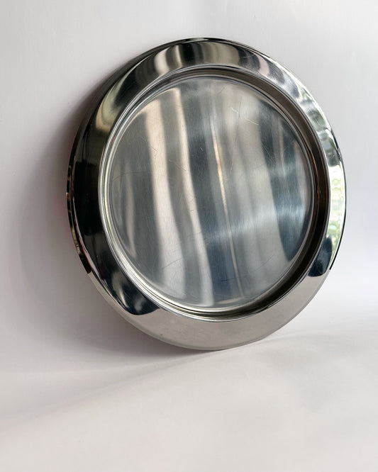 Vintage Stainless Steel Round Tray