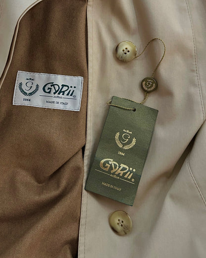 90s Italian Oversized Beige Trench Coat, NOS