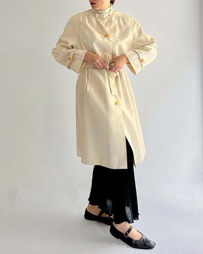 70s Cream Trench Coat
