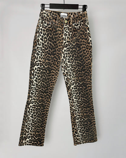 Ganni Leopard Betzy Cropped Jeans