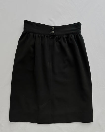 80s Burberry Black Pencil Skirt