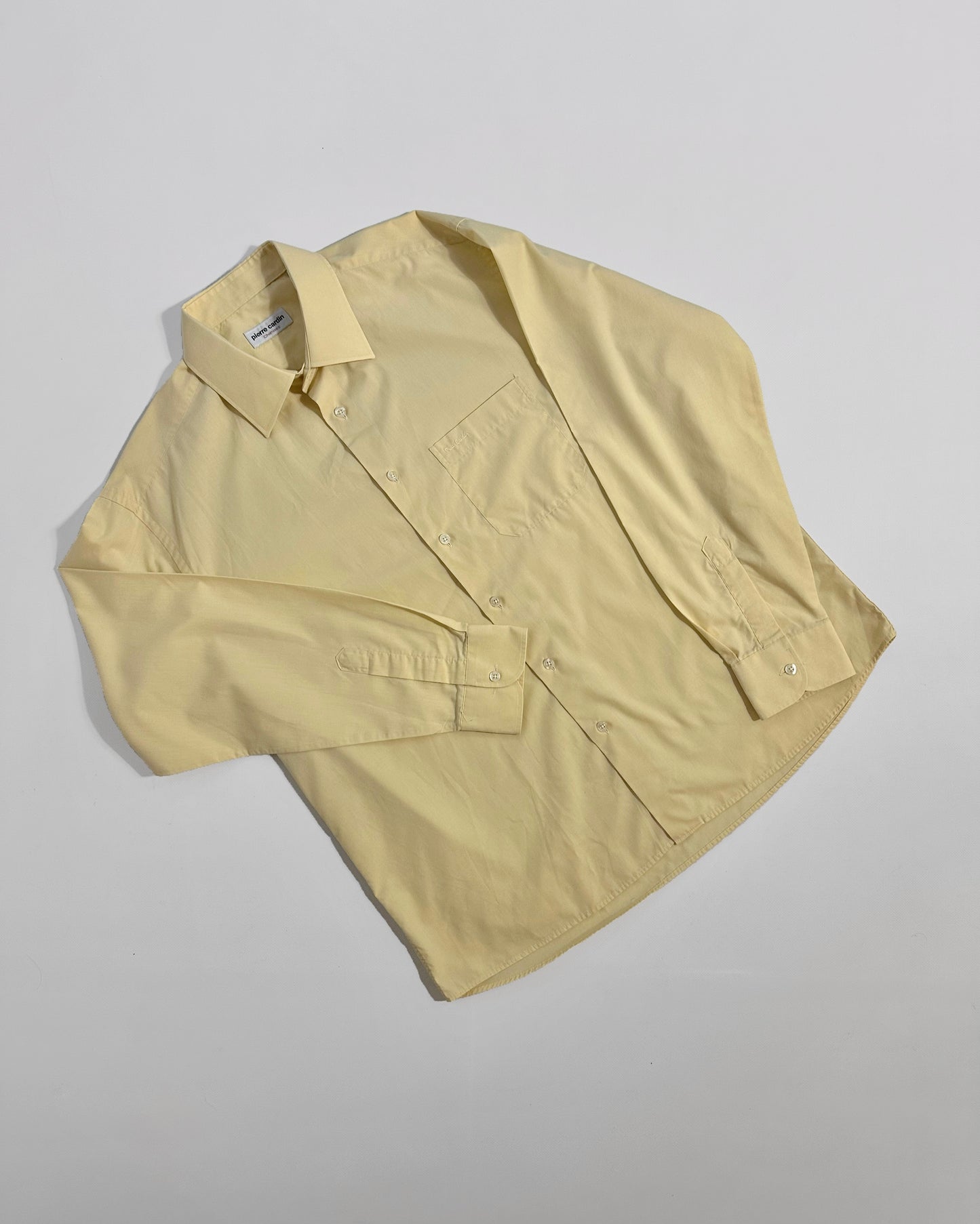 90s Pierre Cardin Butter Yellow Shirt