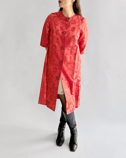 1960s Royal Lynne Silk Brocade Dress Coat