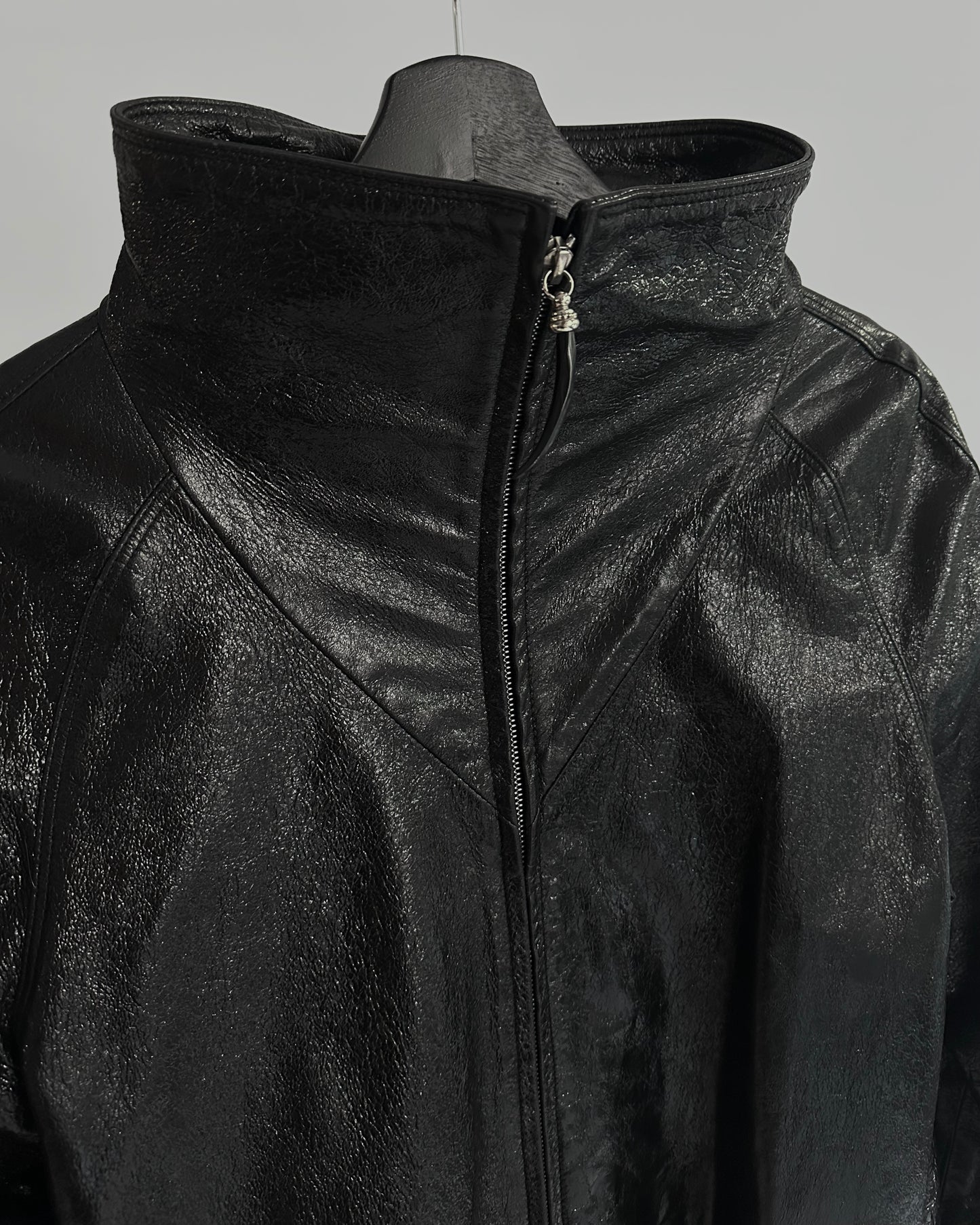 80s Gianfranco Ferré Black Patent Leather Coat