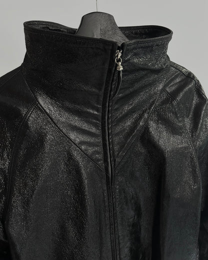 80s Gianfranco Ferré Black Patent Leather Coat