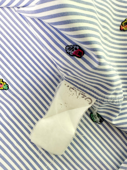 Kenzo Blue Striped Embroidered Shirt
