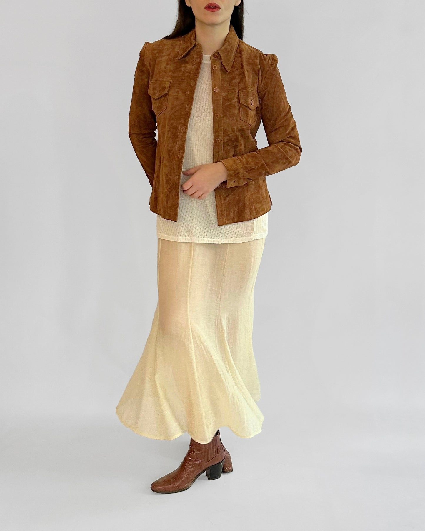 90s Brown Suede Shirt Jacket – Made in Spain