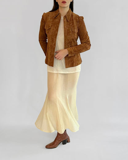 90s Brown Suede Shirt Jacket – Made in Spain