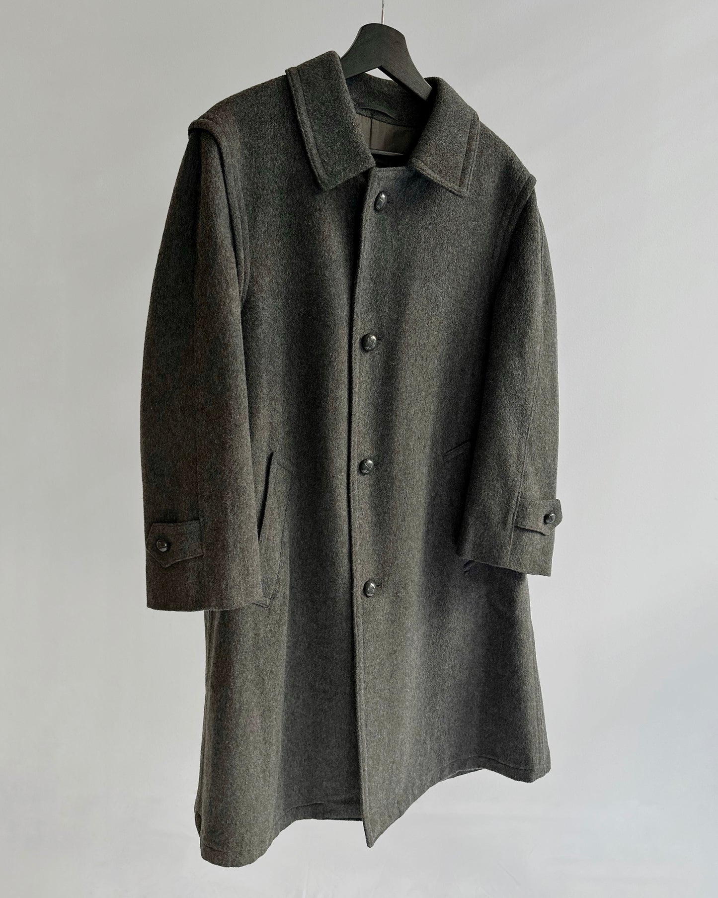 90s Austrian Grey Wool Loden Coat