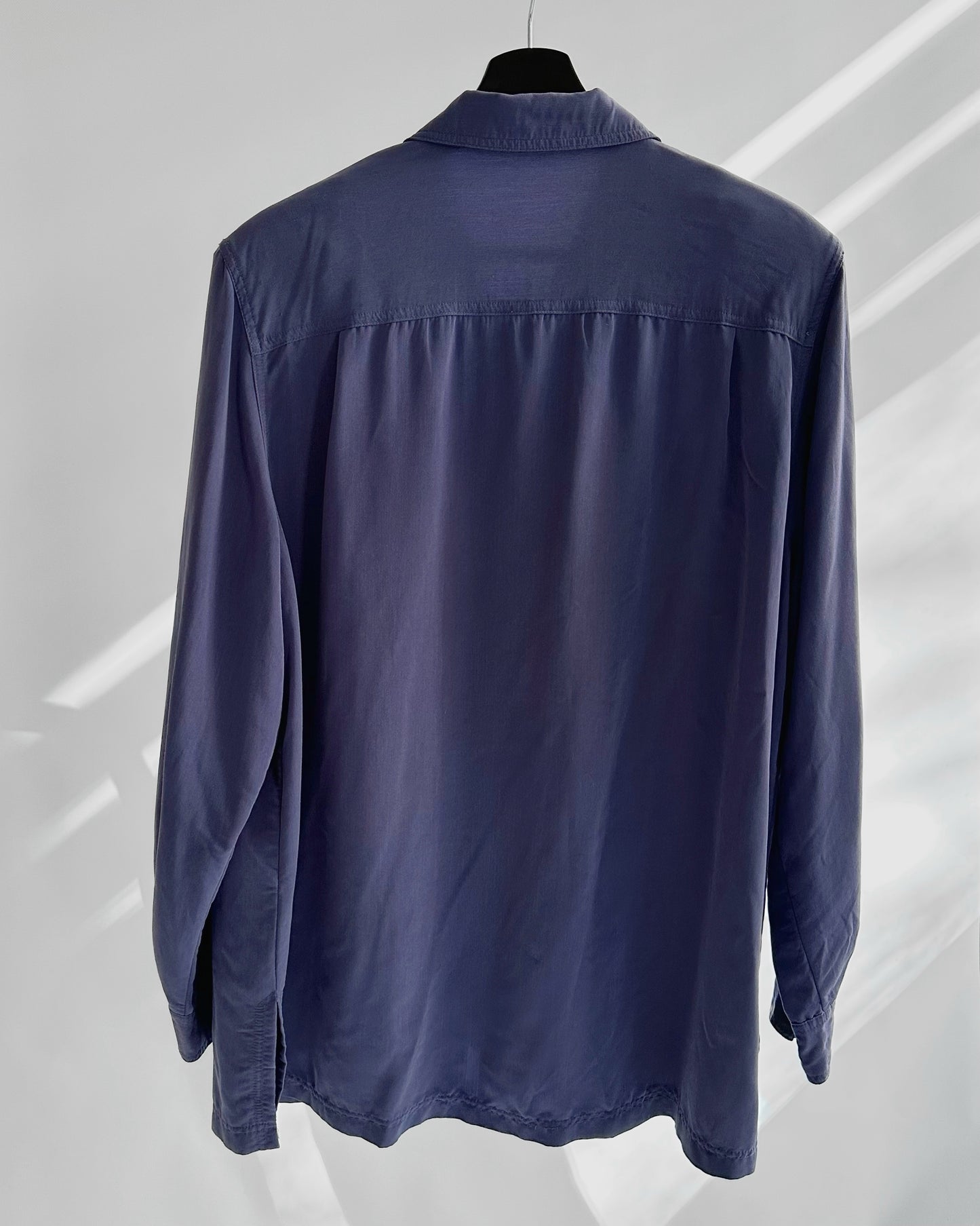90s Silk Effect Zip-Up Shirt Jacket